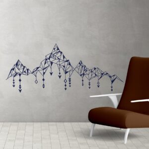 mountains wall decal geometric boho stickers, lf038