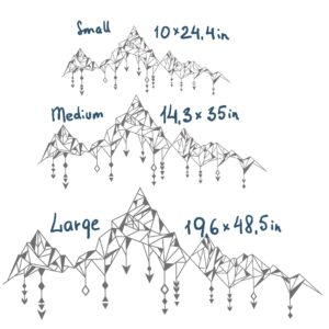 mountains wall decal geometric boho stickers, lf038