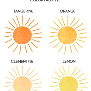 Sun Wall Decal Orange Yellow Sticker