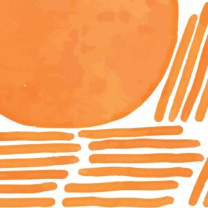 Sun Orange Wall Decal Arch Strips Stickers