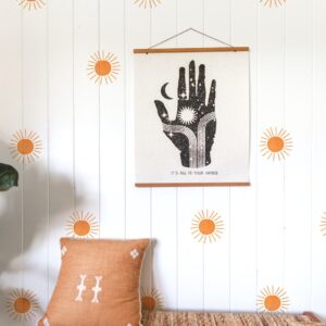 Sun Wall Decal Boho Orange Sticker
