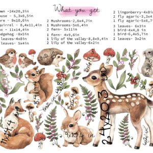 Cute Woodland Animals Wall Decals Forest Stickers
