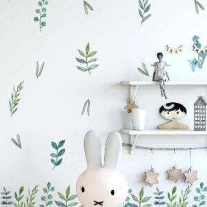 Greenery Leaves Wall Decals – Botanical Green Room Leaf