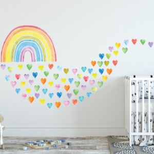 watercolor rainbow wall decal, lf061