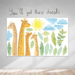 Giraffe Wall Decals Animal Jungle safari nursery Stickers