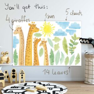 Giraffe Wall Decals Animal Jungle safari nursery Stickers