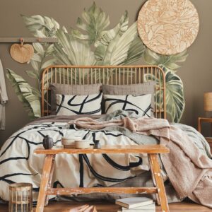 Tropical Leaf Wall Decals: Peel and Stick Boho Decor