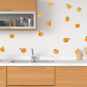 orange wall decals boho green and orange fruit stickers kitchen bathroom kids room nursery, lf072