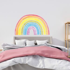 watercolor rainbow wall decal rain color drops stickers lf075