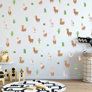 Boho Alpaca Llama Wall Decals – Cactus Nursery Decor