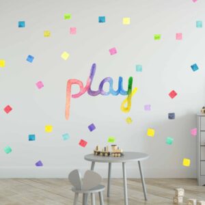 Sprinkle Wall Decals Watercolor Rainbow Nursery Polka