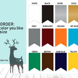 woodland wall decals animals forest bear deer fox pine stickers, lf085