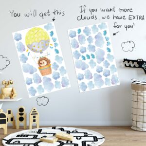 Hot air balloon Wall decals Hedgehog Nursery Watercolour