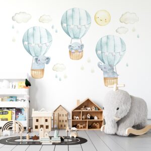 Hot Air Balloon Decals Elephant Stickers Blue