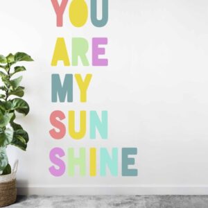 Rainbow Wall Decals You Are My Sun Color Stickers