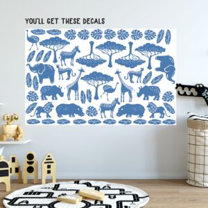 Jungle Animals Decals Safari Africa Nursery Stickers