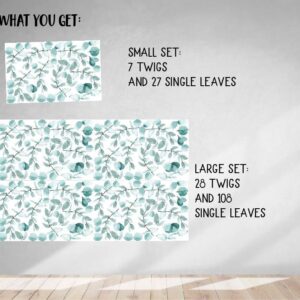 Eucalyptus Wall Decals Greenery Watercolor Sticker Leaves