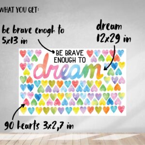 Watercolor Rainbow Heart Wall Decal: Kids Room Nursery Decor