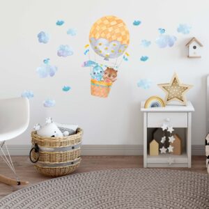 Hot air balloon decals Bunny Bear Nursery Forest Wall