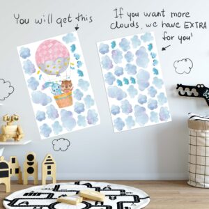 Hot air balloon decals Bunny Bear Nursery Forest Wall