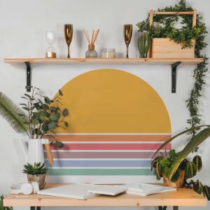 Sun Rainbow Wall Decal Stars Stickers Large Boho Arch