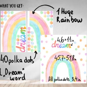 Watercolor Rainbow Wall Decal: Boho Nursery Dream Polka Dots