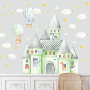 Castle Wall Decal Watercolor Safari Animals Stickers Mint