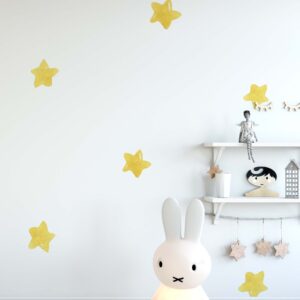 Star Wall Decals Watercolor Stickers Yellow