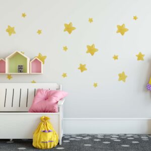 Star Wall Decals Watercolor Stickers Yellow