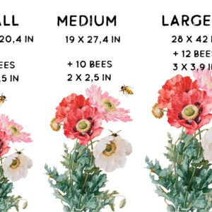 Flower wall Decal Greenery Stickers Colorful Floral