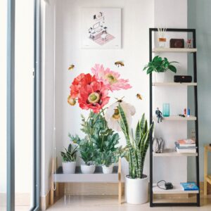 Flower wall Decal Greenery Stickers Colorful Floral