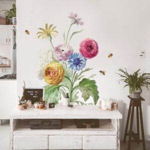 Flower wall Decal Greenery Stickers Colorful Floral