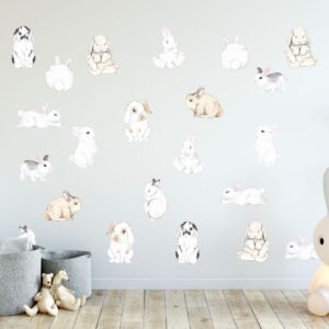 Bunny Nursery Wall Decals: Rabbit Stickers, Kids Room Decor