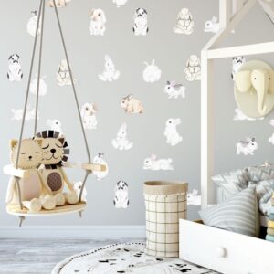 Bunny Nursery Wall Decals: Rabbit Stickers, Kids Room Decor