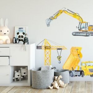 Cars and Trucks Wall Decals Construction Vehicles Sticker