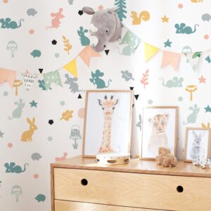 Mouse Wall Decal Forest Animals Stickers Scandi Woodland