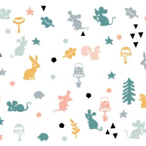 Mouse Wall Decal Forest Animals Stickers Scandi Woodland