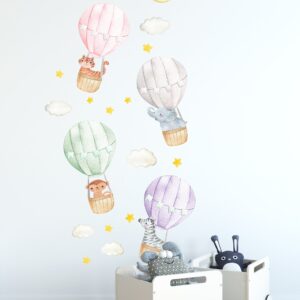 Hot Air Balloon Wall Decal Safari Jungle Animals Elephant