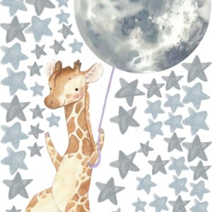 Giraffe Wall Decal Moon Stars Safari Stickers