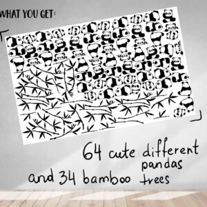 Panda Wall Decal Bamboo Tree Nursery Stickers