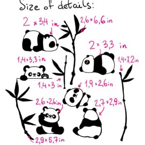 Panda Wall Decal Bamboo Tree Nursery Stickers