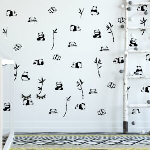 Panda Wall Decal Bamboo Tree Nursery Stickers