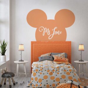 headboard wall decal arch sticker mouse ears, lf149