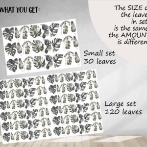 palm leaves wall decals banana boho greenery stickers tropical reusable removable rent friendly, lf155