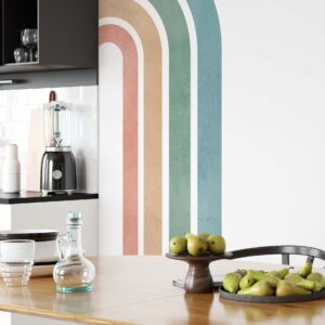 Boho Rainbow Arch Wall Decal – Large Color Block Sticker