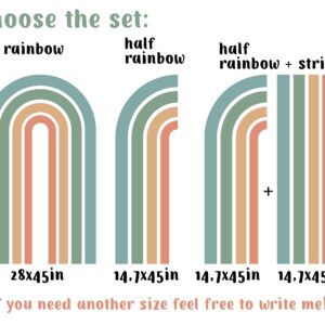 Boho Rainbow Arch Wall Decal – Large Color Block Sticker