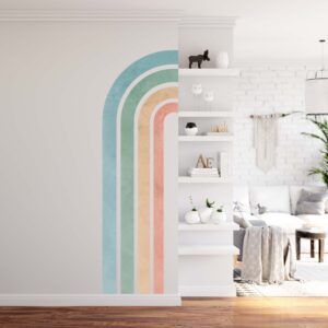 Boho Rainbow Arch Wall Decal – Large Color Block Sticker