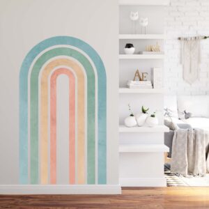 Boho Rainbow Arch Wall Decal – Large Color Block Sticker