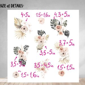 Floral Wall decals Peony Orchid Flowers Roses Stickers