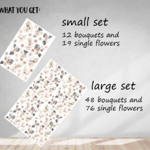 Floral Wall decals Peony Orchid Flowers Roses Stickers